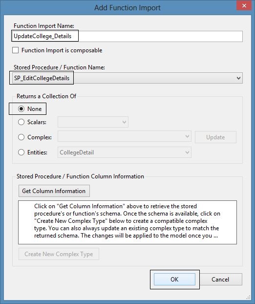 Performing Updating in Function Import